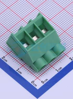 DB910R-6.35-3P-GN-S螺钉式接线端子6.35mm 1x3P弯插绿色