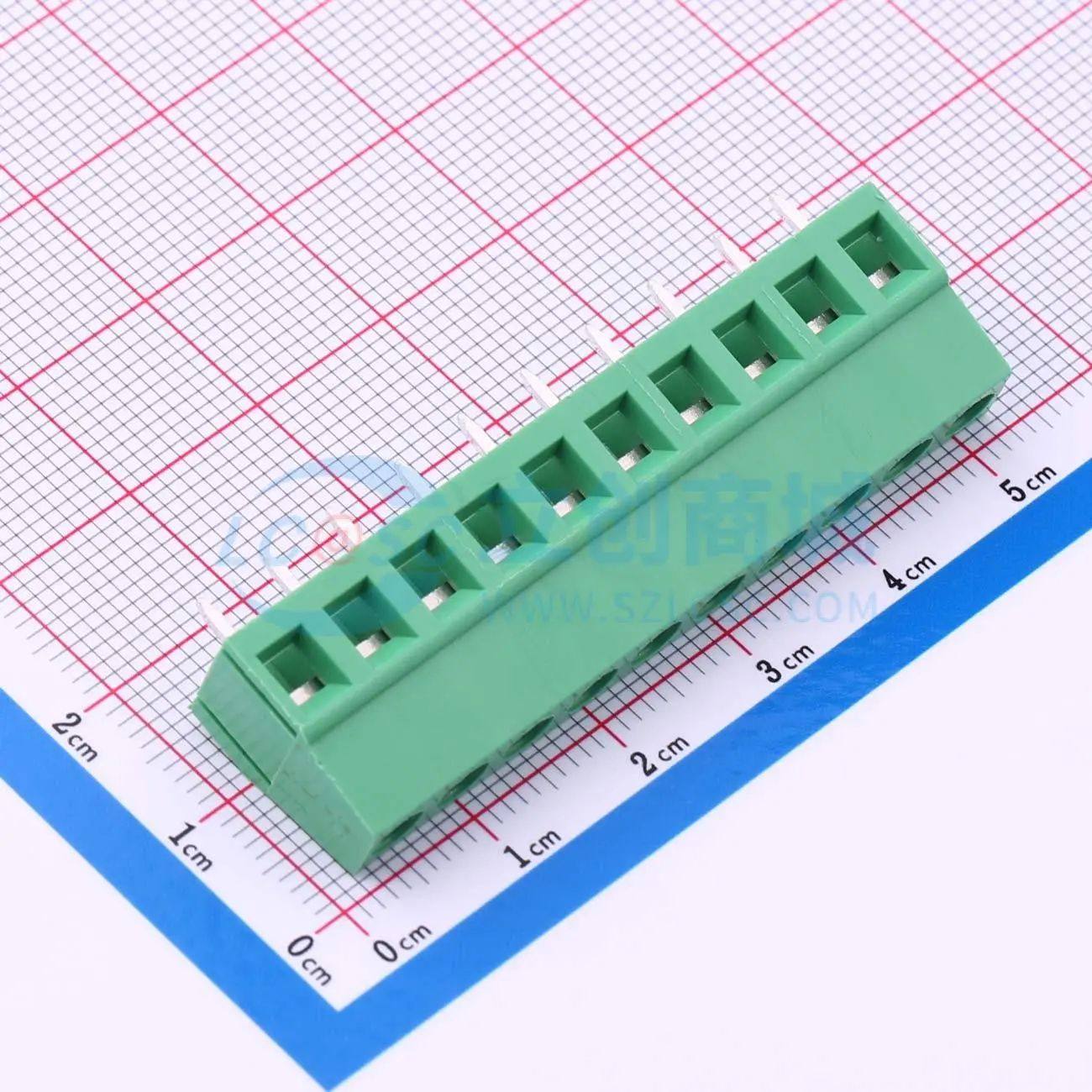 MX128-5.08-10P-GN01-Cu-Y-A螺钉式接线端子5.08mm 1x10P直插绿色