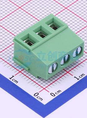 DG500-5.08-03P-14-00A(H)螺钉式接线端子5.08mm 1x3P直插绿色