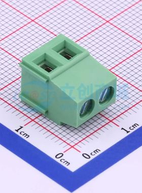 DG500-5.08-02P-14-00A(H)螺钉式接线端子5.08mm 1x2P直插绿色