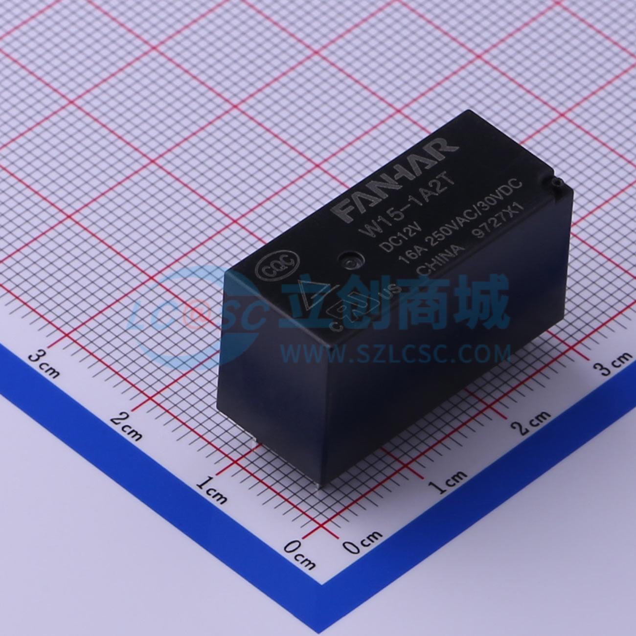 全新正品W15-1A2T-DC12V/16A DIP,12.5x28.8mm 功率继电器配套 质 - 实物图