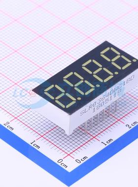 4位0.36英寸白色数码管 共阴极LED数码管SLR0364DWC1BD可开票