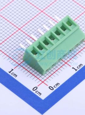 XY308-2.54-7P螺钉式接线端子2.54mm 1x7P直插绿色