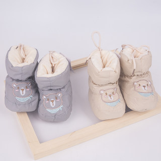 新生婴儿鞋袜3-6个月冬季不掉学步软底加绒厚0-1岁宝宝保暖棉鞋子