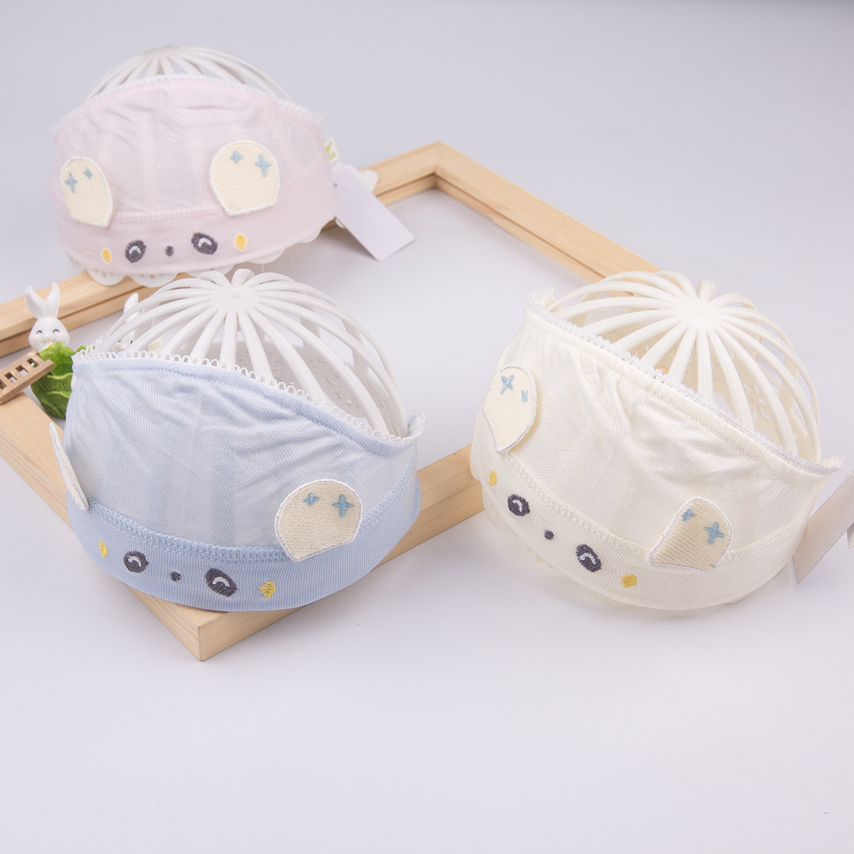 新生儿薄款网眼单层夏季空顶帽