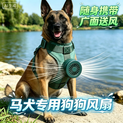 马犬专用狗狗风扇宠物电风扇狗用夏天降温神器夏季空调扇遛狗解暑