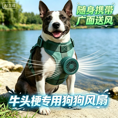 牛头梗专用狗狗风扇宠物电风扇狗用夏天降温神器夏季空调扇小风扇