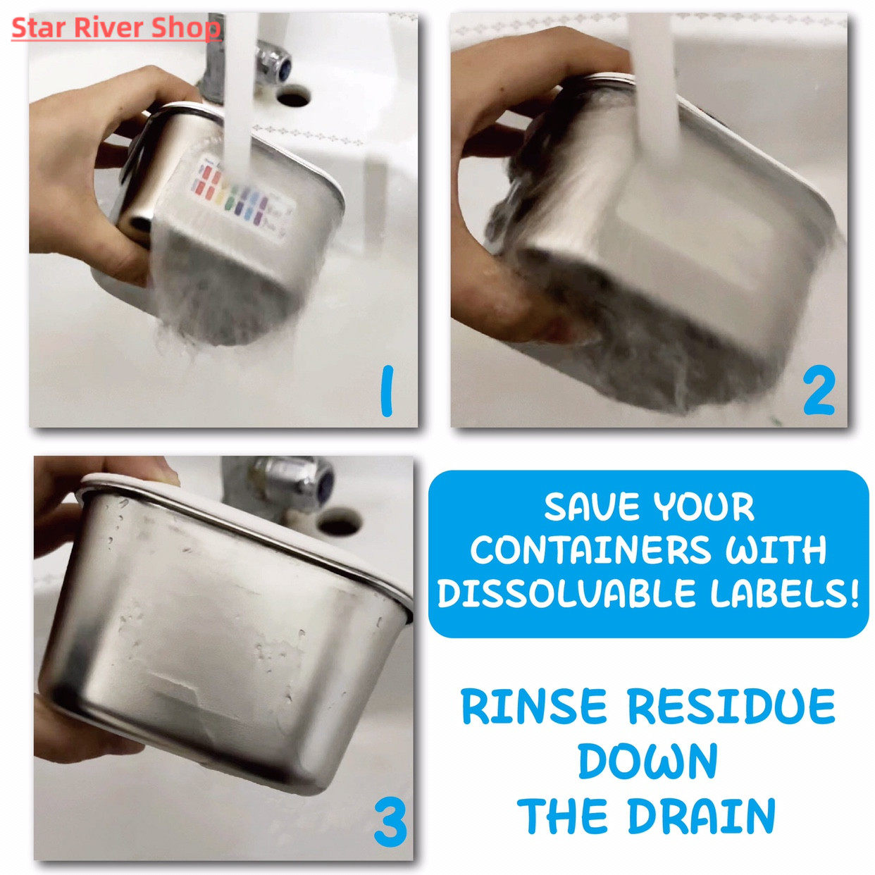 식품 안전 2*1 주방 보관소에 의한 용해성 식품 라벨