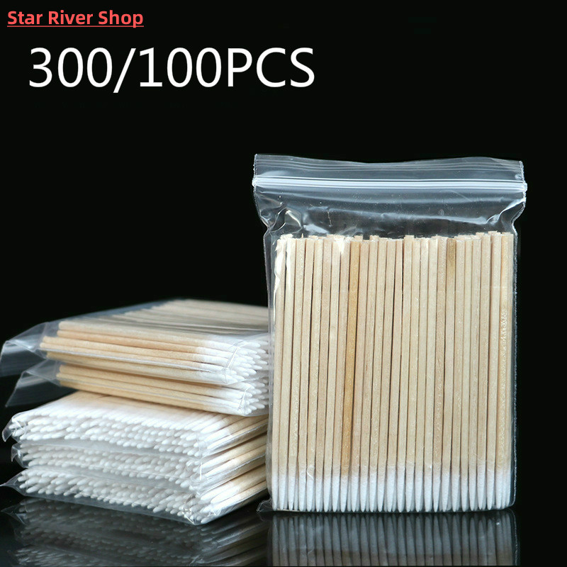 Disposable Cotton Swab Lint Free Micro Brushes Wood Cotton