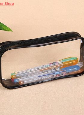 PVC Transparent Zipper Pencil Bag Pen Case Stationery Storag