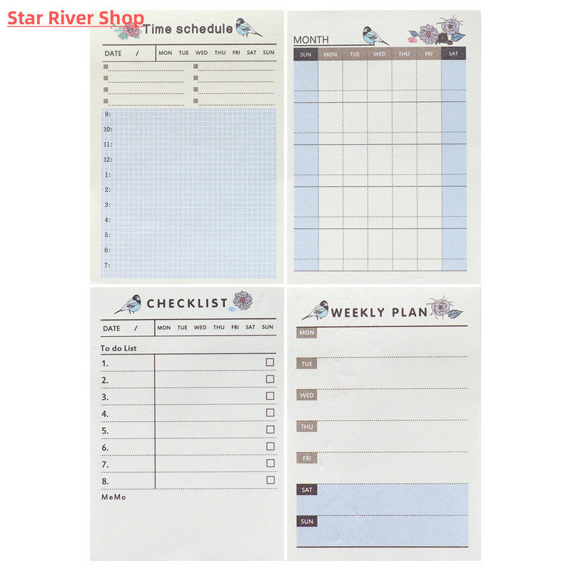 60매|패드 창의적인 일기 주간 계획 메모 패드 할 일 목록