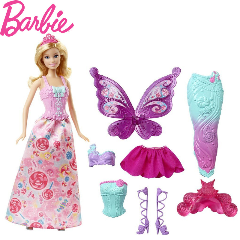 正品barbie/芭比童话换装组dhc39美人鱼公主芭比娃娃女孩玩具礼物