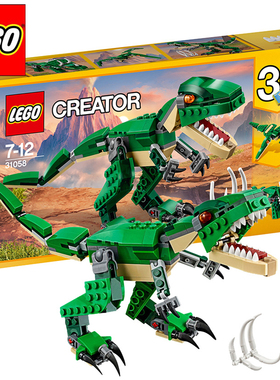 乐高恐龙积木男孩拼装翼龙三角龙创意百变3合1凶猛霸王龙31058