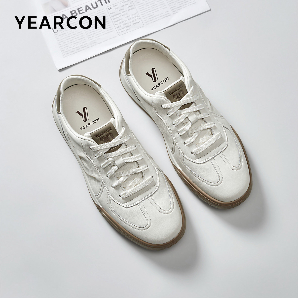 意尔康板鞋男2026春款真皮拼接时尚潮流休闲鞋户外运动软底德训鞋,流行男鞋,休闲板鞋,淘宝优惠券,粉丝福利购,淘宝优惠卷