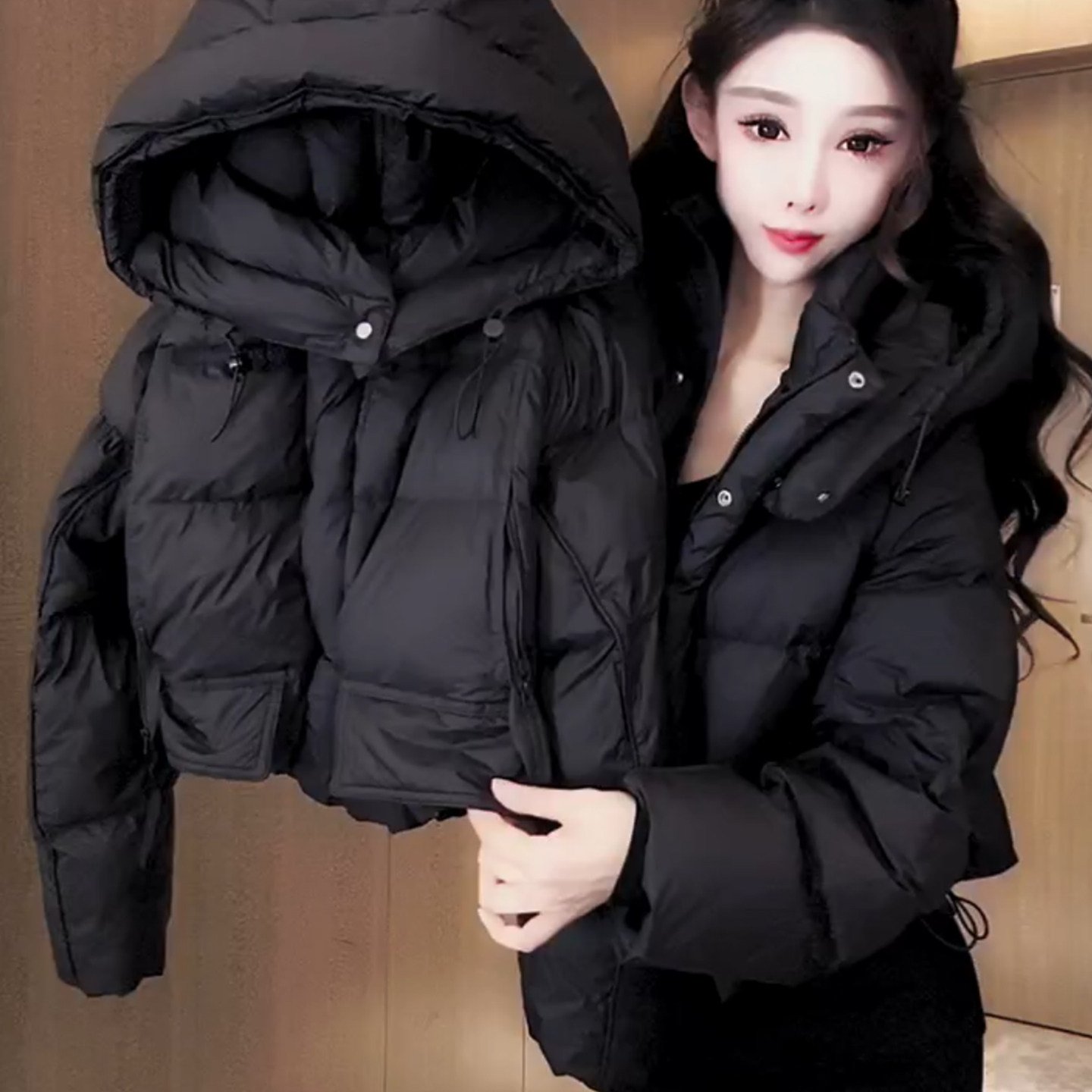 韩版连帽小个子短款棉服女2025冬季新款加厚时尚洋气百搭外套潮,女装/女士精品,短外套,淘宝优惠券,粉丝福利购,淘宝优惠卷
