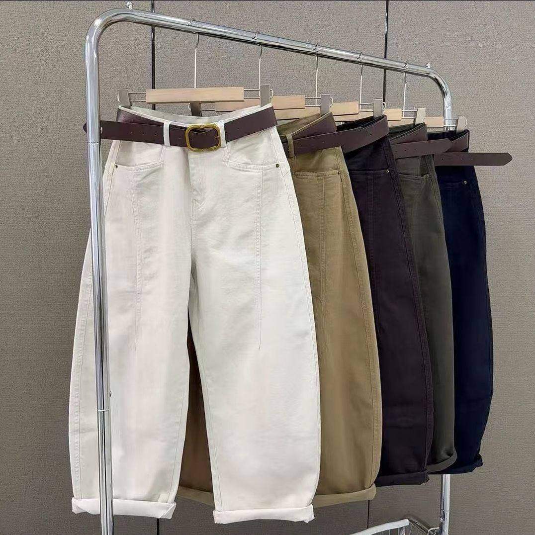 欧货春季新款休闲裤女哈伦阔腿裤宽松显瘦弯刀裤时尚百搭工装裤潮,女装/女士精品,休闲裤,淘宝优惠券,粉丝福利购,淘宝优惠卷