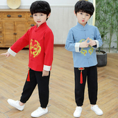 男童唐装 儿童汉服古装 表演礼服走秀国学服套装 男孩秋装 中国风童装