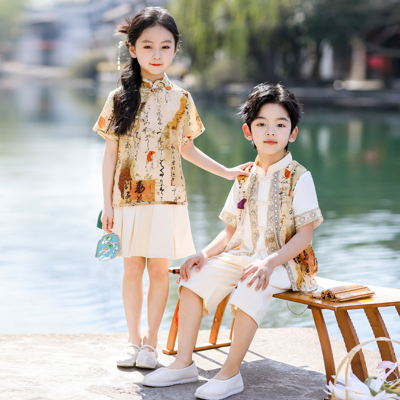 儿童新款汉服新中式六一演出服