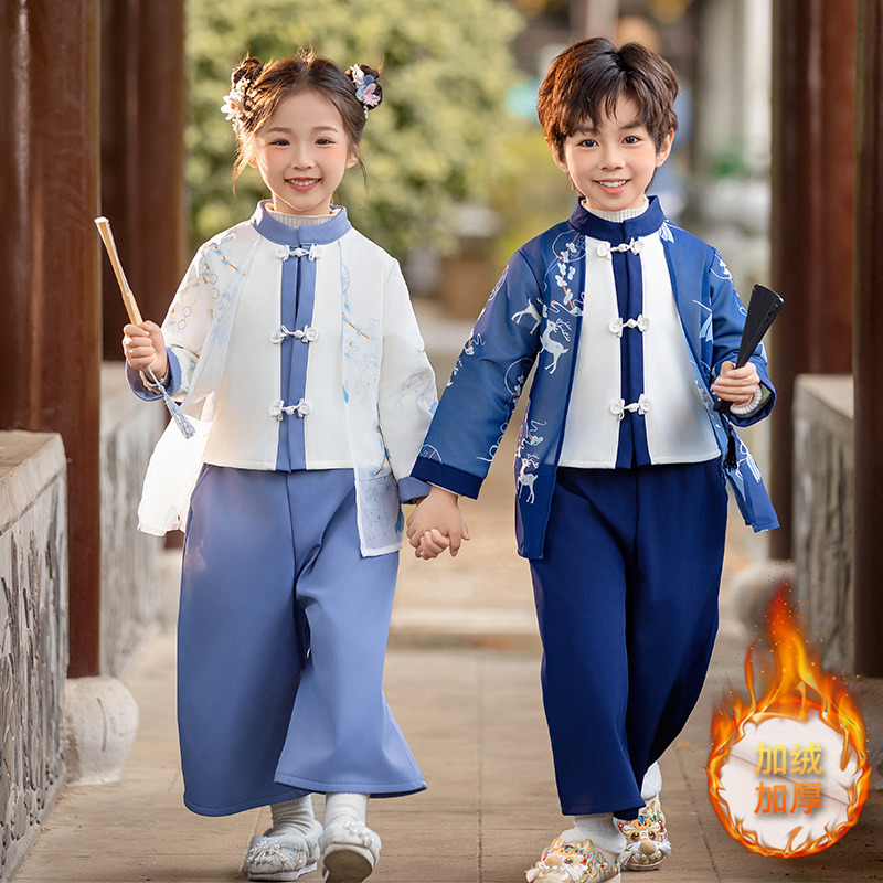 兄妹加绒唐装周岁礼新款拜年服