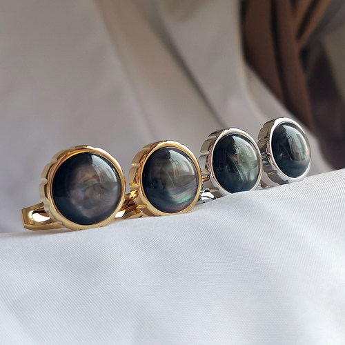 黛臣人造石琉璃彩法式袖扣新品