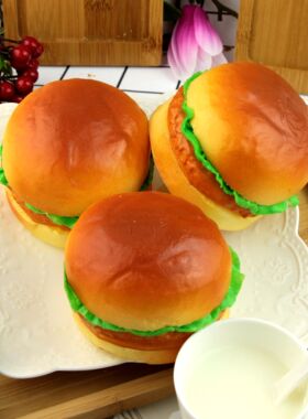 仿真汉堡包模型儿童认知面包食品道具冰箱橱柜家居装饰拍摄摆件