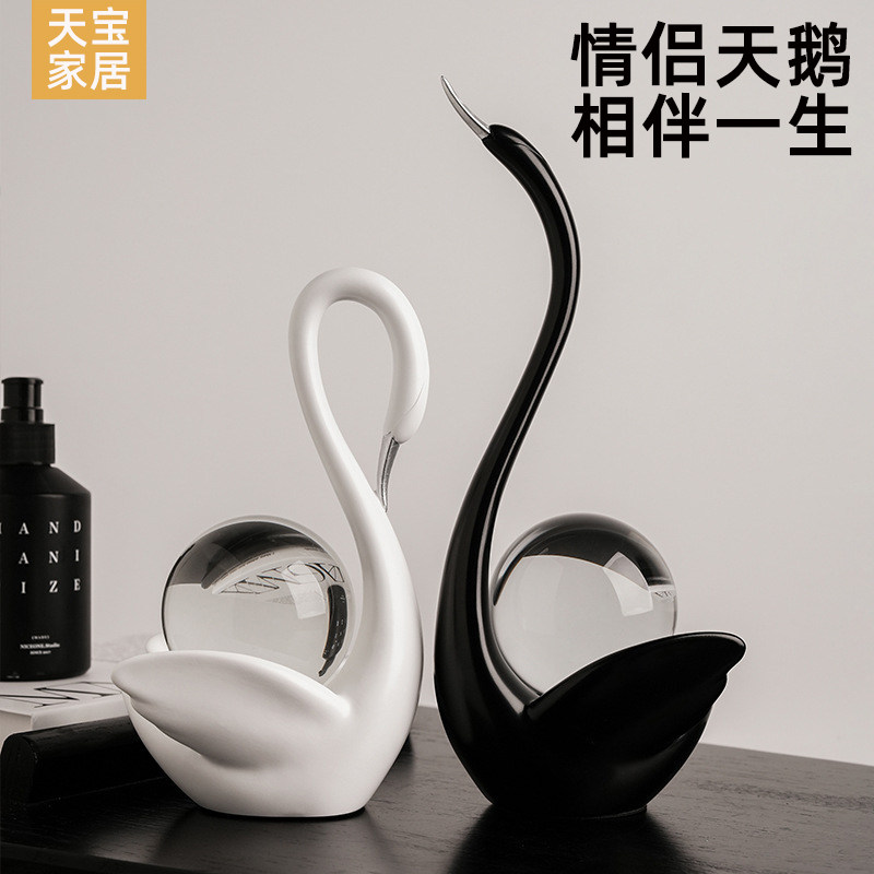 [家居好物]水晶球情侣天鹅一对图片