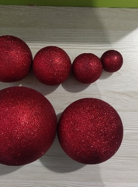 酒红色金葱粉泡沫圆球金色保利龙婚庆装饰会场布置DIY挂件6-30cm