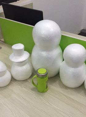 厂家直销保利龙泡沫圣诞节雪人模型摆件装饰涂鸦幼教手工DIY道具
