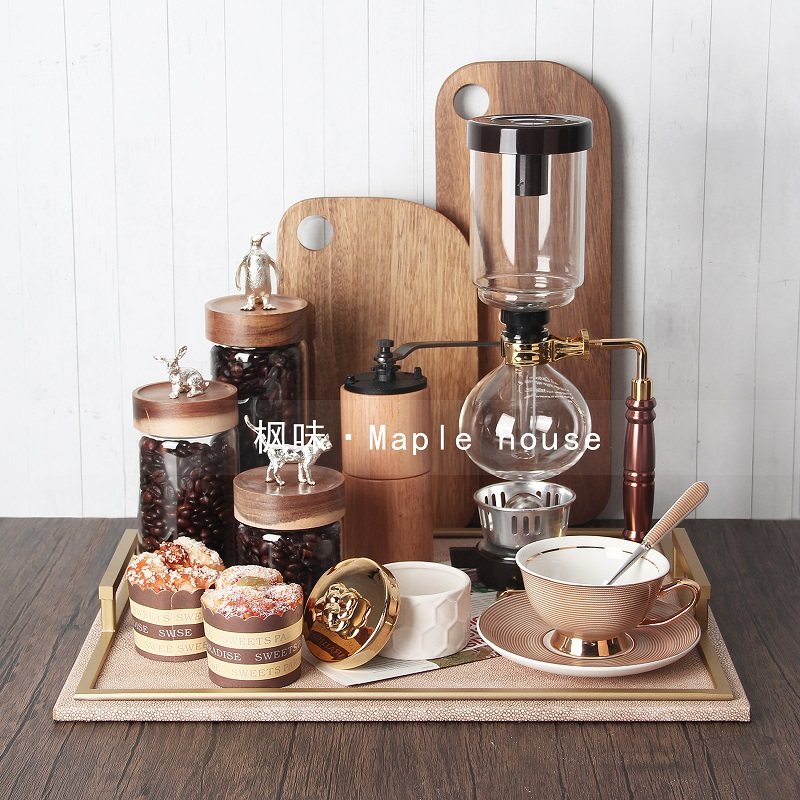 样板间轻奢厨房软装饰品橱柜台面咖啡摆件密封罐菜板搭配托盘组合,家居饰品,家饰软装搭配套装,淘宝优惠券,粉丝福利购,淘宝优惠卷