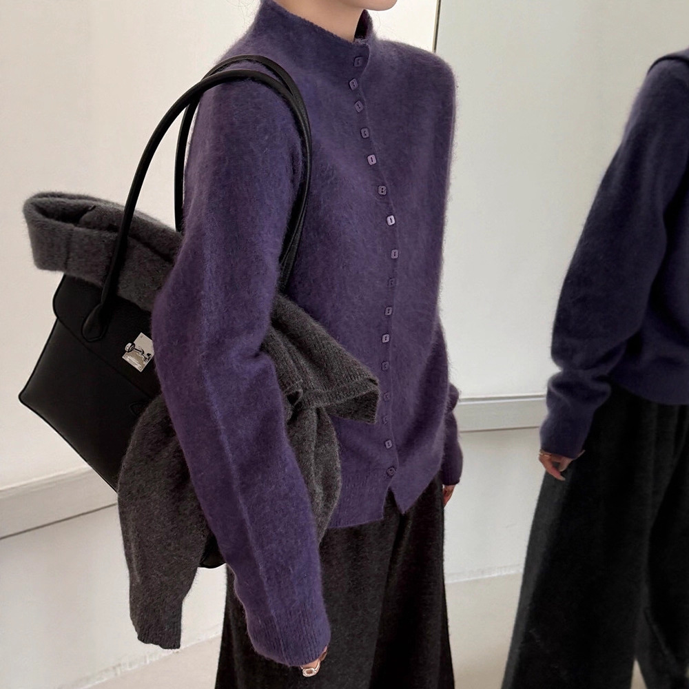 [拉绒系列]混纺羊绒羊毛毛衣女秋冬外套25新款女装内搭打底针织衫