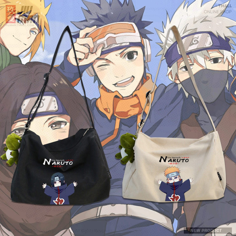 火影忍者红云晓组织佩恩鼬二次元单肩包男女情侣斜跨包帆布包tt