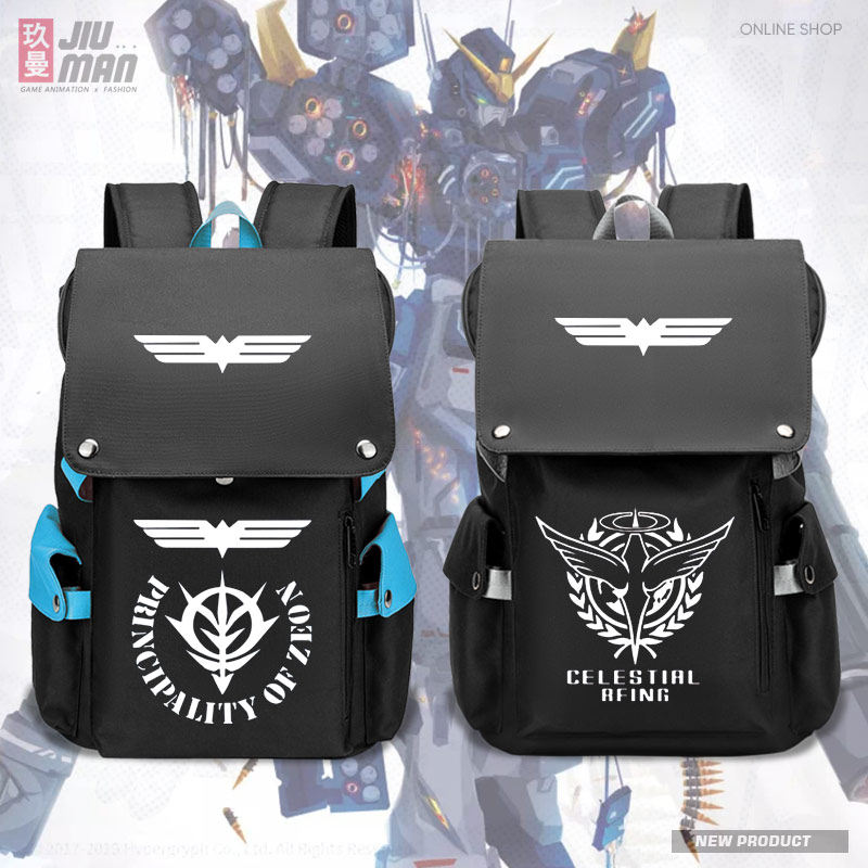 gundam高达天人组织吉恩公国地球联帮男女双肩包学生大容量书包tt