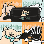 哈利波特联名马尔济斯线条小狗卡通学生多层铅笔袋休闲文具盒tt