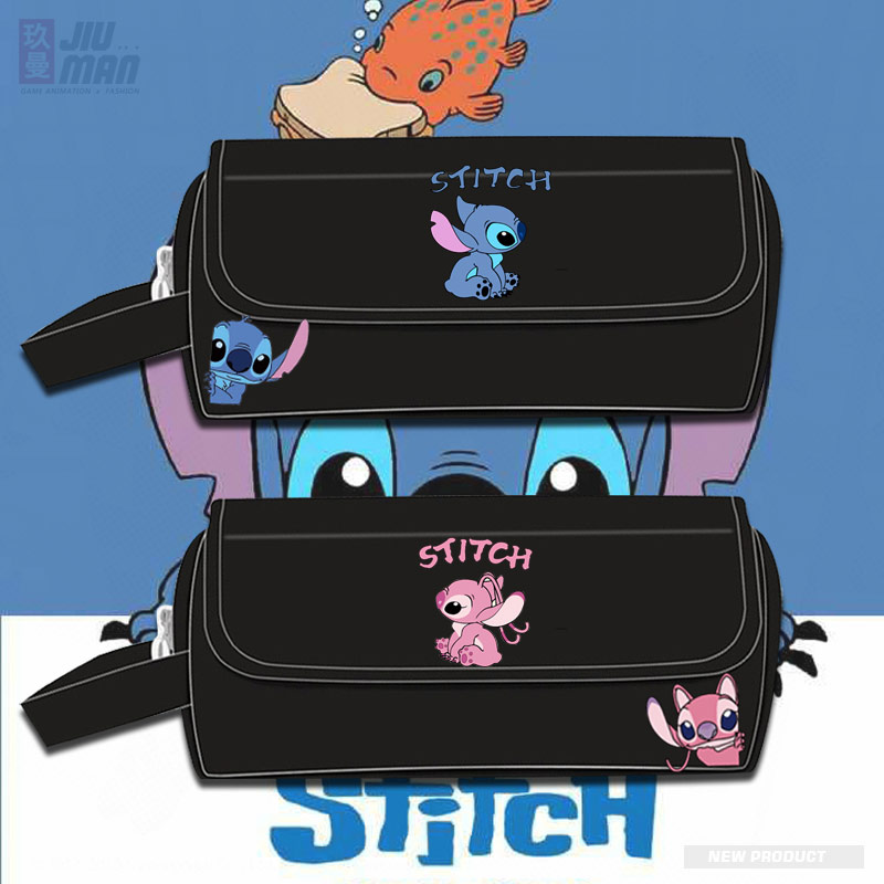 卡通史迪仔史迪奇不一样的情侣包学生多层收纳笔袋男女手拿包tt