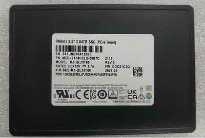 三星PM9A3 3.84T 2.5寸 NVME SSD U.2固态硬盘
