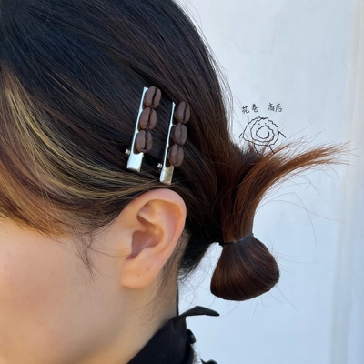 花卷商店-真咖啡豆发夹小众夹子发卡胸针领夹头饰可爱咖啡香礼物