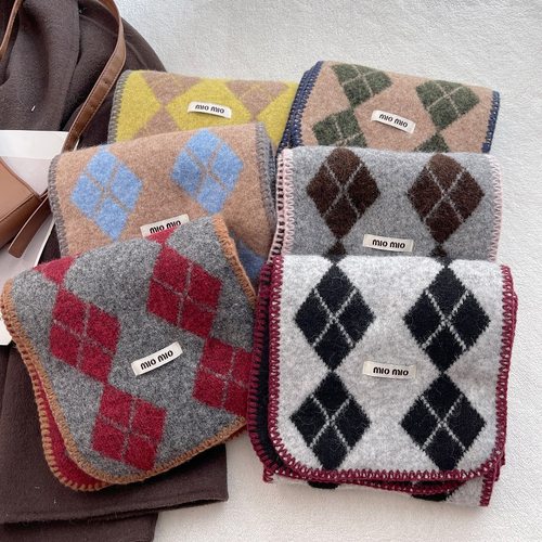 韩系新款格子加厚保暖围巾秋冬