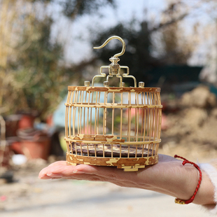 蝈蝈笼扎嘴蟋蟀蚂蚱蛐蛐鸟笼斑竹小型梅妃竹纯手工竹圆笼鸣虫蟋蟀