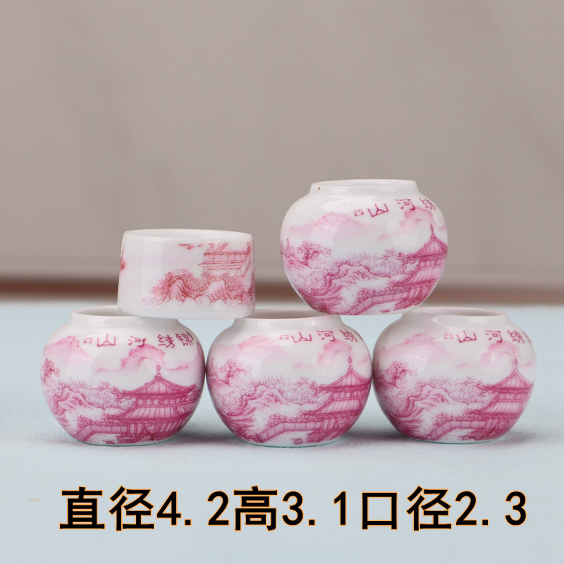 绣眼贝子靛颏鸟食罐瓷碗柳莺红子玉鸟鸟碗鸟杯子竹鸟笼配件山水