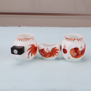 画眉鸡心青花鸟食罐鸟杯杯子瓷碗八哥蜡嘴高白狮子绣球鸟笼配件