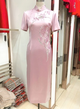 高端优雅喜妈妈婚礼旗袍裙礼服2023秋喜婆婆婚宴丈母娘结婚敬酒服