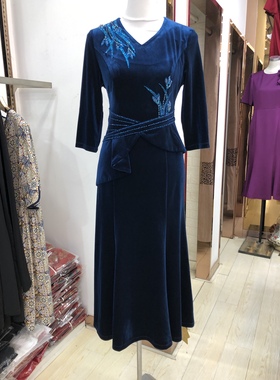 富贵依枝花妈妈婚礼旗袍裙礼服2023秋喜婆婆婚宴丈母娘结婚敬酒服