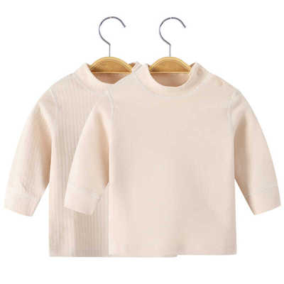 婴儿中高领保暖内衣秋冬款纯棉厚