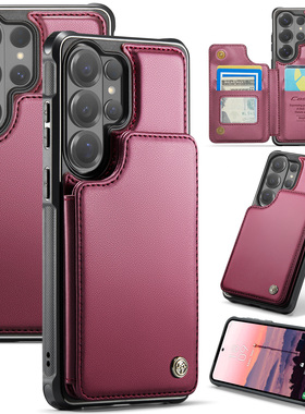 复古纹手机壳三星S26ULTRA皮套S25PLUS钱夹S24侧袋S23FE防盗刷S22皮包21潮S10潮note10支架note20皮革翻盖