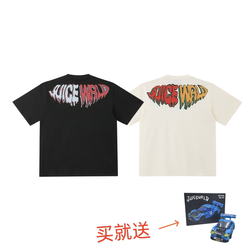 JuiceWRLD复古溶解字母T恤