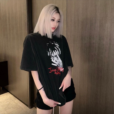 Juice Wrld 水洗舒适细腻柔和亲肤人像999短袖T恤 男女同款