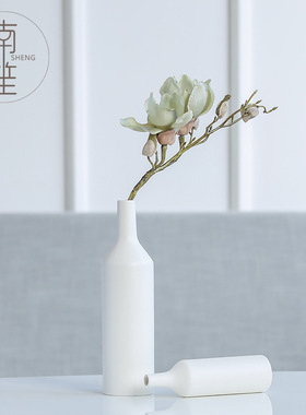 简约陶瓷花瓶陶瓷水培花瓶白色干花花插家居装饰花器餐桌创意摆件