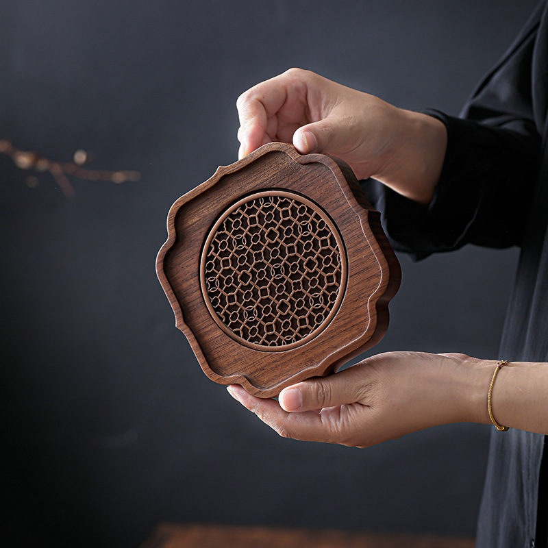 黑胡桃木茶盘家用小型实木茶托盘养壶垫高档新中式茶具壶承干泡台