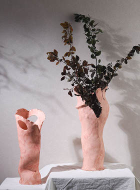 创意陶瓷花瓶样板房酒店大堂家居饰品摆件干花插花花器感装饰