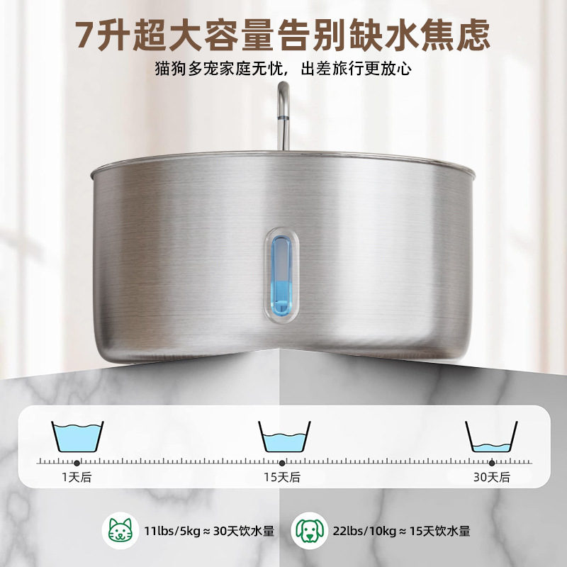 猫咪饮水机自动过滤循环不锈钢有线插电宠物喂水器智能狗狗饮水器